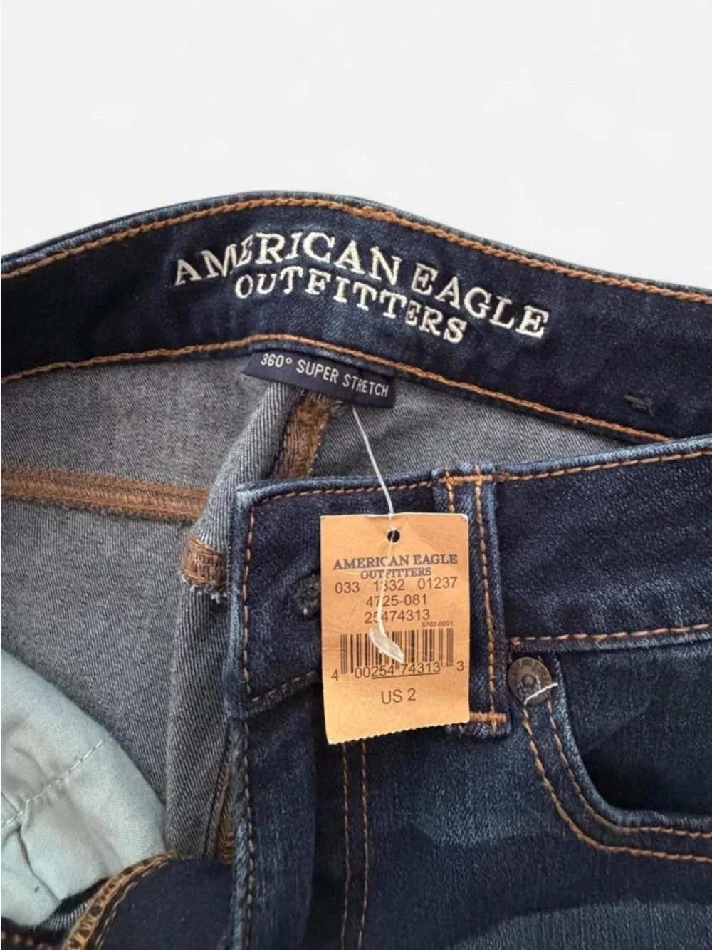 American Eagle Outfitters Dark Indigo Roll-Cuff Denim Shorts